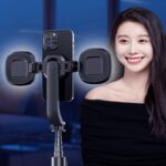 P07MAX  Magsafe対応 三脚ホルダー リモコン付きー 自撮りライト付き アルミニウム合金 伸縮調整可能 三脚ホルダー スタンド 140cm まで伸びる 自撮り棒  全2色 SKU:IPC01132025034 - Image 2