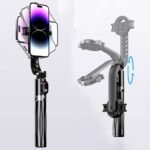 P07MAX  Magsafe対応 三脚ホルダー リモコン付きー 自撮りライト付き アルミニウム合金 伸縮調整可能 三脚ホルダー スタンド 140cm まで伸びる 自撮り棒  全2色 SKU:IPC01132025034 - Image 4