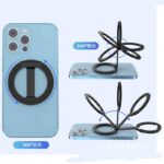 両面マグネット式 アルミ合金製 スマホ スタンド Magsafe対応アクセサリー 折り畳式 マグネット式 スマートフォン リングホルダー 全3色  SKU:IPC0132024007 - Image 4