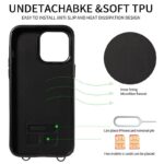 iPhone15 背面型ケース ショルダーストラップ付きケース15Pro PUレザー ケース iPhone15Pro max PU合成革 レザー ケース スマホケース 全3色 SKU:IPC0132024029 - Image 7