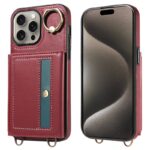 iPhone15 背面型ケース ショルダーストラップ付きケース15Pro PUレザー ケース iPhone15Pro max PU合成革 レザー ケース スマホケース 全3色 SKU:IPC0132024029 - Image 6