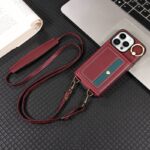 iPhone15 背面型ケース ショルダーストラップ付きケース15Pro PUレザー ケース iPhone15Pro max PU合成革 レザー ケース スマホケース 全3色 SKU:IPC0132024029 - Image 4