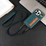 iPhone15 背面型ケース ショルダーストラップ付きケース15Pro PUレザー ケース iPhone15Pro max PU合成革 レザー ケース スマホケース 全3色 SKU:IPC0132024029 - Image 2