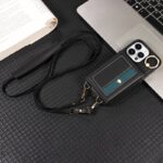 iPhone15 背面型ケース ショルダーストラップ付きケース15Pro PUレザー ケース iPhone15Pro max PU合成革 レザー ケース スマホケース 全3色 SKU:IPC0132024029 - Image 3