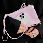 スマホポーチ スマホショルダーバッグ 高級合成製  斜め掛けミニバッグ カードや小銭等も収納 多機能 入れたまま操作  全10色 SKU:IPC0132024031 - Image 10