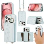 iPhone15 背面型ケース ショルダーストラップ付きケース15Pro PUレザー ケース iPhone15Pro max PU合成革 レザー ケース スマホケース 全3色 SKU:IPC0132024032 - Image 2