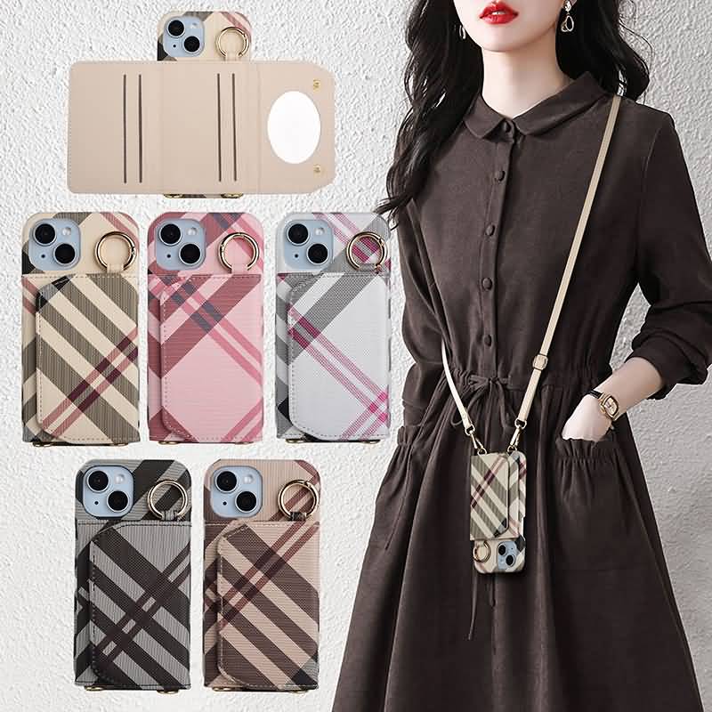 IPC0132024050-18.jpg iPhone15 背面型ケース ショルダーストラップ付きケース iPhone15Pro PUレザー ケース iPhone15Pro max PU合成革 レザー ケース スマホケース 全5色 SKU:IPC0132024050 - Image 1