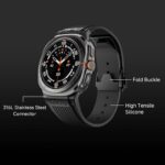 Galaxy Watch 7 Ultra  47mm シリコン バンド腕時計 交換バンドGalaxy Watch 7 Ultra スマートウォッチ 交換ベルト 金具銀色・黒色   全5色 SKU:IPC02222025019LS - 画像 (6)