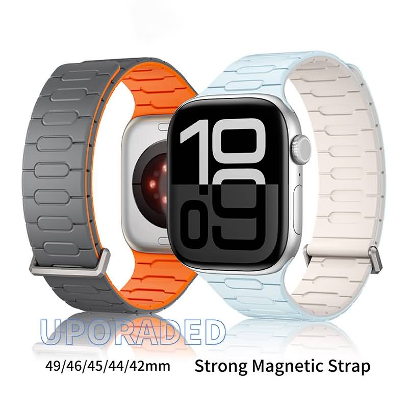 IPC02222025045LS-16.jpg 42/44/45/46/49mm Apple Watch シリコン製 ベルト マグネット式 アップルウォッチ バンド ベルト Apple Watch 交換ベルト 全5色 SKU:IPC02222025045LS - Image 1