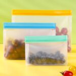 食品収納袋 PEVA素材 食品保存バッグ 食品グレード  S/M/L Size 密封 再利用可能 鮮度長持ち 密閉袋 防菌防湿 キッチン用品 全2色  SKU:IPC02262025007 - 画像 (5)