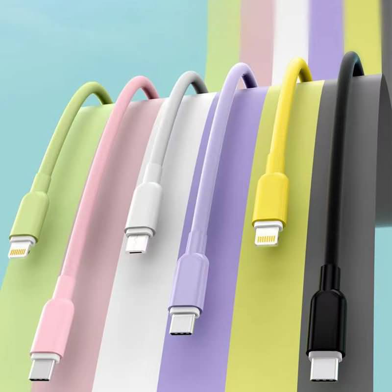 IPC02262025011-01.jpg iPhone Lighting・type-c USB ケーブル PD100W Type-C充電ケーブル 1.2m シリコン素材 高耐久 断線防止 充電ケーブル Lighting ケーブル 全5色 SKU:IPC02262025011 - 画像 (1)