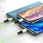 充電ケーブル 2.4A 3in1 USB Type-C 高耐久 シリコン ケーブル 1.2m 急速充電 Android用 micro USB Type-C 急速充電ケーブル  USBケーブル ライトニングケーブル 全6色 SKU:PC02262025013 - 画像 (7)