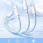 100W 充電ケーブル 3in1 USB Type-C 高耐久 ナイロン ケーブル 1.2m 急速充電 Android用 micro USB Type-C 急速充電ケーブル  USBケーブル ライトニングケーブル  全6色 SKU:IPC02262025017 - 画像 (3)
