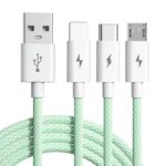 100W 充電ケーブル 3in1 USB Type-C 高耐久 ナイロン ケーブル 1.2m 急速充電 Android用 micro USB Type-C 急速充電ケーブル  USBケーブル ライトニングケーブル  全6色 SKU:IPC02262025017 - 画像 (9)