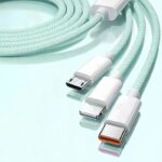 100W 充電ケーブル 3in1 USB Type-C 高耐久 ナイロン ケーブル 1.2m 急速充電 Android用 micro USB Type-C 急速充電ケーブル  USBケーブル ライトニングケーブル  全6色 SKU:IPC02262025017 - 画像 (2)