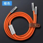 PD100W 充電ケーブル 2in1 usb-c  type-c ケーブル 2台同時充電コード 1.2m 1.8m 多機能 高耐久シリコン 2in1 充電ケーブル  全2色  SKU:IPC02262025025 - Image 4