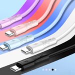 iPhone Lighting・type-c USB ケーブル  Type-C充電ケーブル  シリコン素材 高耐久 断線防止 充電ケーブル Lighting ケーブル 全4色 SKU:IPC02262025030 - Image 2