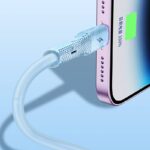 iPhone Lighting・type-c USB ケーブル  Type-C充電ケーブル  シリコン素材 高耐久 断線防止 充電ケーブル Lighting ケーブル 全4色 SKU:IPC02262025030 - Image 4