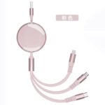 5A 充電 3in1 巻き取り式 充電 ケーブル 5段階調節 充電ケーブル 66W USBケーブル Micro USB Android Lightning 急速充電 ケーブル 全4色 SKU:IPC02262025033 - 画像 (4)