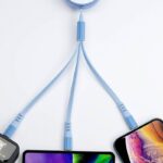 5A 充電 3in1 巻き取り式 充電 ケーブル 5段階調節 充電ケーブル 66W USBケーブル Micro USB Android Lightning 急速充電 ケーブル 全4色 SKU:IPC02262025033 - 画像 (12)