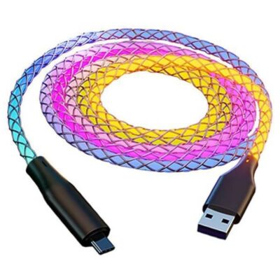 Type-C カラフル光る充電ケーブル  66W 超高速充電 1m USB-C ケーブル 光る3in1 マルチUSB充電ケーブル  光る充電ケーブル  Lightning ライトニングケーブル iphoneケーブル Android用 micro USB SKU:IPC02262025041