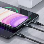 充電ケーブル 3A 3in1 USB Type-C 高耐久ナイロン ケーブル 1.2m 急速充電 Android用 micro USB Type-C 急速充電ケーブル Pisen USBケーブル ライトニングケーブル 全3色 SKU:IPC02262025046 - Image 6
