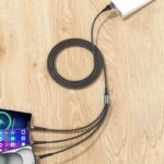 100W ライトニングケーブル 1.2m iPhoneケーブル 充電ケーブル Android Micro USB Type-C  2in3 Apple アップル 急速充電  全3色 SKU:IPC02262025048 - Image 11