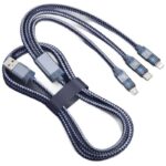 充電ケーブル 3in1 USB Type-C 高耐久ナイロン ケーブル 100W急速充電 Android用 micro USB Type-C 急速充電ケーブル  USBケーブル ライトニングケーブル  全2色 SKU:IPC02262025053 - Image 12