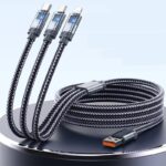 充電ケーブル 3in1 USB Type-C 高耐久ナイロン ケーブル 100W急速充電 Android用 micro USB Type-C 急速充電ケーブル  USBケーブル ライトニングケーブル  全2色 SKU:IPC02262025053 - Image 9