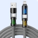 PD240W 対応  急速充電 ケーブル 1.2m 充電ケーブル USB Cケーブル 4in1 iPhone 充電ケーブル  Android Micro USB Type-C ケーブル 全4色 SKU:IPC02262025054 - Image 2