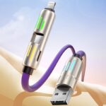 PD240W 対応  急速充電 ケーブル 1.2m 充電ケーブル USB Cケーブル 4in1 iPhone 充電ケーブル  Android Micro USB Type-C ケーブル 全4色 SKU:IPC02262025054 - Image 10