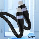 Type-c to Type-c 充電ケーブル PD240W 急速充電 ケーブル 1m ナイロン素材 USB Type-Cケーブル 高耐久 断線防止 充電ケーブル SKU:IPC02272025019 - 画像 (2)