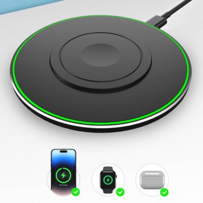 PD15W 3in1 快速充電器  チャージャー ワイヤレス充電器 iPhone充電器 type- C 装着のままでも充電可能 全2色  SKU:IPC02272025047
