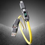 Type-C MicroUSB Lightning 充電ケーブル 1本4役 シリコン素材 マルチ充電ケーブル 4in1 高速データ通信 急速充電 1.0m 1.5m Type -C USB充電ケーブル PD66W/27W 高出力対応 急速充電 ケーブル 全7色 SKU:IPC02282025002 - Image 25