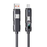 Type-C MicroUSB Lightning 充電ケーブル 1本4役 シリコン素材 マルチ充電ケーブル 4in1 高速データ通信 急速充電 1.0m 1.5m Type -C USB充電ケーブル PD66W/27W 高出力対応 急速充電 ケーブル 全7色 SKU:IPC02282025002 - Image 20