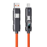 Type-C MicroUSB Lightning 充電ケーブル 1本4役 シリコン素材 マルチ充電ケーブル 4in1 高速データ通信 急速充電 1.0m 1.5m Type -C USB充電ケーブル PD66W/27W 高出力対応 急速充電 ケーブル 全7色 SKU:IPC02282025002 - Image 17