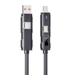 Type-C MicroUSB Lightning 充電ケーブル 1本4役 シリコン素材 マルチ充電ケーブル 4in1 高速データ通信 急速充電 1.0m 1.5m Type -C USB充電ケーブル PD66W/27W 高出力対応 急速充電 ケーブル 全7色 SKU:IPC02282025002 - Image 13