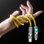 Type-C MicroUSB Lightning 充電ケーブル 1本4役 シリコン素材 マルチ充電ケーブル 4in1 高速データ通信 急速充電 1.0m 1.5m Type -C USB充電ケーブル PD66W/27W 高出力対応 急速充電 ケーブル 全7色 SKU:IPC02282025002 - Image 5
