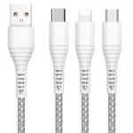 iPhone Lighting・type-c USB ケーブル 5A Type-C充電ケーブル 1.0m ナイロン素材 高耐久 断線防止 充電ケーブル Lighting ケーブル  SKU:IPC02282025005