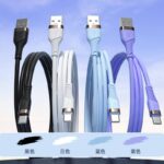 iPhone Lighting・type-c USB ケーブル Type-C充電ケーブル 1.0m シリコン素材 高耐久 断線防止 充電ケーブル Lighting ケーブル  全4色 SKU:IPC02282025008 - 画像 (6)