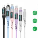 Type-c to Type-c 充電ケーブル PD100W 急速充電 ケーブル 1.2m ナイロン素材 USB Type-Cケーブル 高耐久 断線防止 デジタル表示 充電ケーブル 全5色 SKU:IPC02282025017 - 画像 (5)