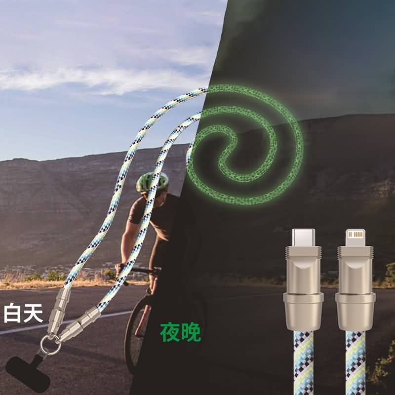 IPC02282025020-13.jpg 充電できる スマートフォン ネックストラップ Type-c to Lightning ケーブル USB Type-C to C ケーブル PD60W急速充電 1.2m 携帯ストラップ ネックストラップ 充電 ケーブル 全11色 SKU:IPC02282025020 - 画像 (1)