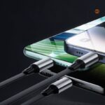 3in1 巻き取り式 充電 ケーブル 5段階調節 充電ケーブル 100W USBケーブル Micro USB Android Lightning 急速充電 ケーブル 全2色 SKU:IPC02282025024 - Image 5