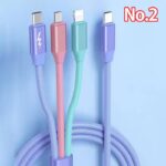 充電ケーブル 3in1 USB Type-C ケーブル 1.5m 急速充電 Android用 micro USB Type-C 急速充電ケーブル Lighting ケーブル ライトニングケーブル  充電ケーブル 全6種類 SKU:IPC02282025032 - Image 4