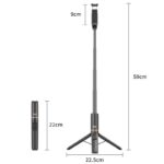 VRIG TP-19  自撮り棒 セルカ棒  590mm まで伸びる 4段伸縮  ミニ三脚 カメラ三脚 持ち運びに便利 スマホホルダー スマホ 三脚  SKU:IPC03012025049 - Image 14