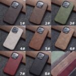 iPhone 16 合成革製 背面型ケース iPhone 16pro max 背面型ケース magsafe対応ケース iPhone 16 PUレザー ケース スマホケース  全8色  SKU:IPC03282025010 - Image 3