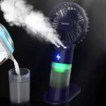 扇風機 加湿器 ファン 噴霧機能 ハンディファン 3段階風量調整  ミニ扇風機 携帯扇風機 USB 充電式 卓上扇風機 アウトドア ファン  全3色 SKU:IPC03092025069 - Image 2