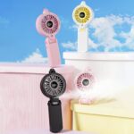 扇風機 加湿器 ファン 噴霧機能 ハンディファン 5段階風量調整  ミニ扇風機 携帯扇風機 2400mAh内臓バッテリー USB 充電式 卓上扇風機 アウトドア ファン  全2色 SKU:IPC03092025071 - Image 3