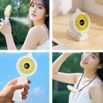 扇風機 加湿器 ファン 噴霧機能 ハンディファン 5段階風量調整  ミニ扇風機 携帯扇風機 2400mAh内臓バッテリー USB 充電式 卓上扇風機 アウトドア ファン  全2色 SKU:IPC03092025071 - Image 8