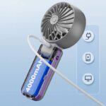 ハンディファン ミニ扇風機 5段階風量調整 携帯扇風機 4000mAh内臓バッテリー USB 充電式 卓上扇風機 アウトドア ファン  全2色 SKU:IPC03092025073 - Image 8